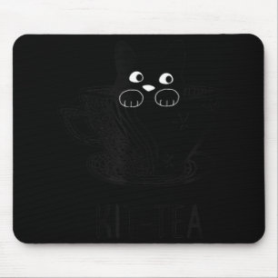 KitTea Cat Lover Cute And Fun Black Cat  Mouse Pad