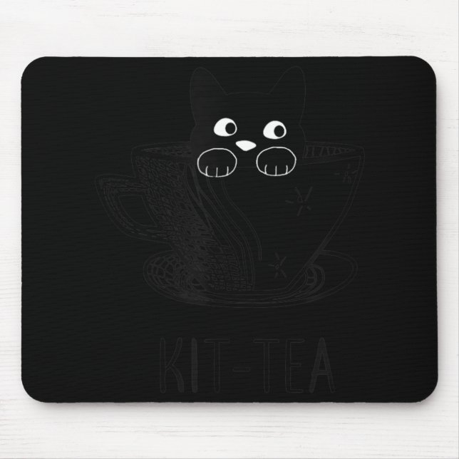 KitTea Cat Lover Cute And Fun Black Cat  Mouse Pad (Front)