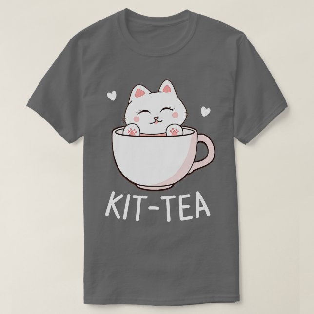 KitTea  Cute Cat Kitten Tea Funny Cat Lover   T-Shirt (Design Front)