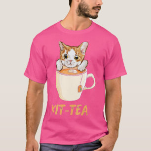 KitTea Drinker Cute Kitty Teacup Kitten Funny Cat  T-Shirt