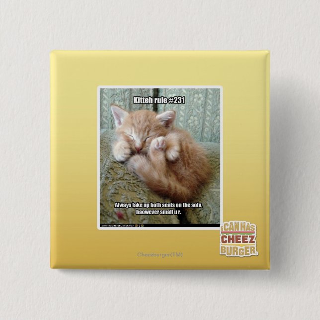 Kitteh rule #231 15 cm square badge (Front)