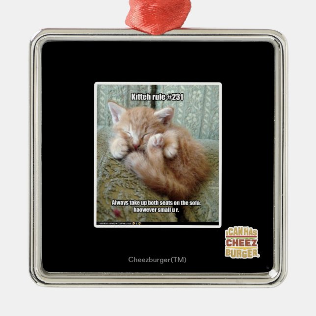 Kitteh rule #231 metal tree decoration (Front)