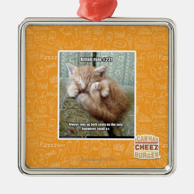 Kitteh rule #231 metal tree decoration (Front)