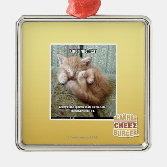 Kitteh rule #231 metal tree decoration (Front)