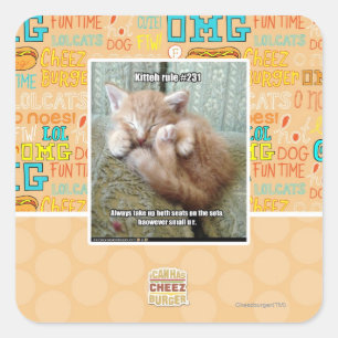 Kitteh rule #231 square sticker