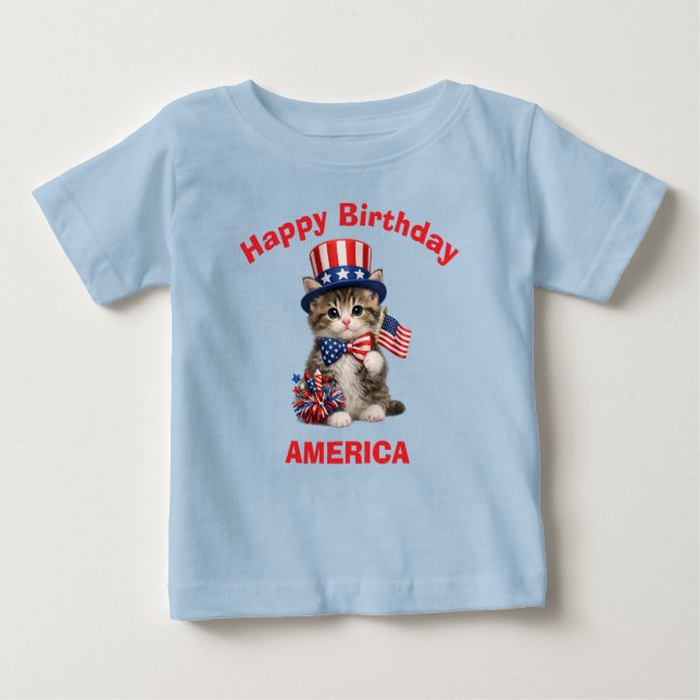Kitten (1a) Patriotic Kid T-Shirt (Front)