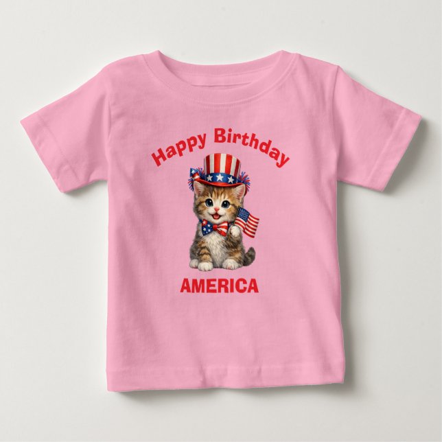 Kitten (1b) Patriotic Kid T-Shirt (Front)
