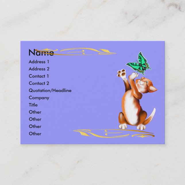Kitten and Butterfly Profile Card (Front)