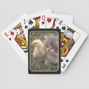 Kitten and Duckling Photo Art Playing Cards
