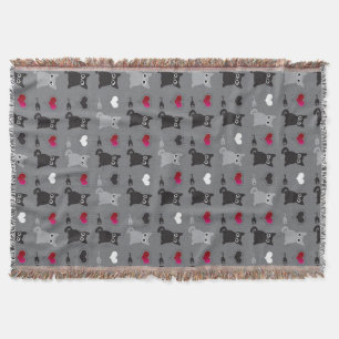 kitten and mice pattern throw blanket