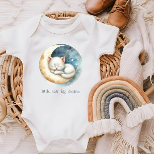 Kitten and Moon Baby Bodysuit