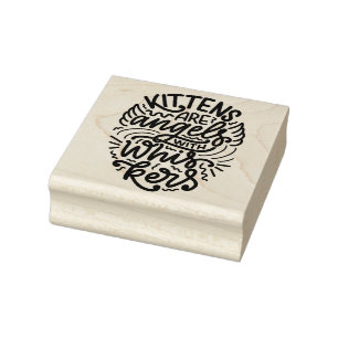 Kitten Angel Quote Rubber Stamp