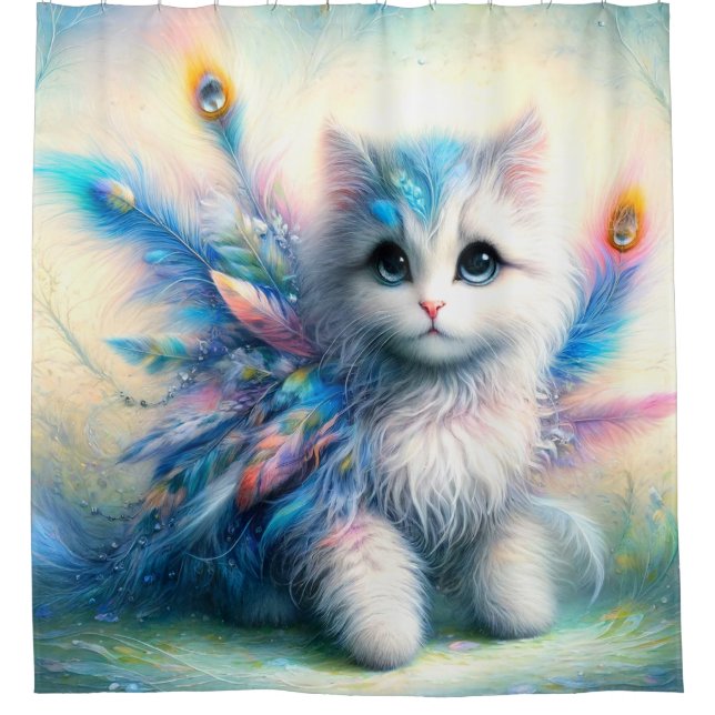 Kitten Art Shower Curtain (Front)