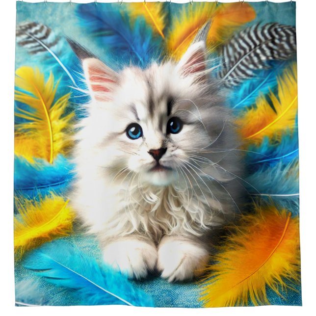 Kitten Art Shower Curtain (Front)