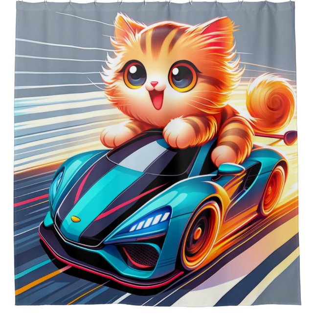 Kitten Art Shower Curtain (Front)