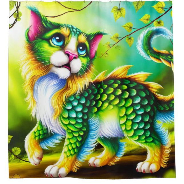 Kitten Art Shower Curtain (Front)