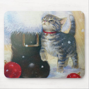 Kitten at Santa's Boot Mouse Pad
