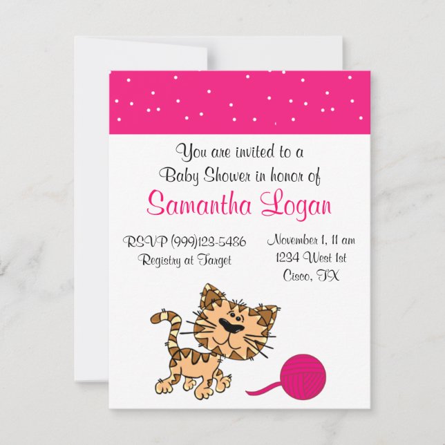 Kitten Baby Shower Invitation (Front)