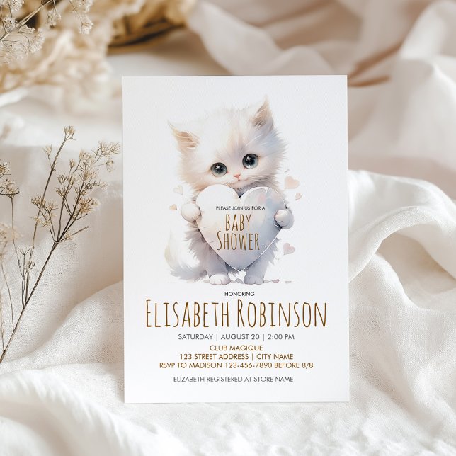 Kitten Baby Shower Personalised Invitation (Creator Uploaded)