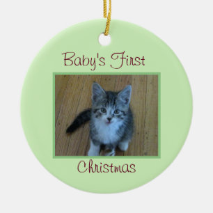 Kitten Baby's First Christmas Ceramic Tree Decoration