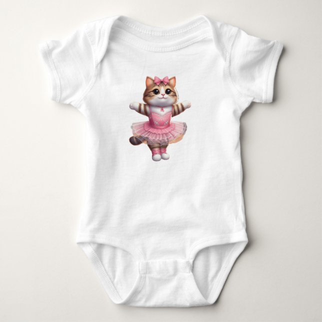Kitten Ballerina  Baby Bodysuit (Front)