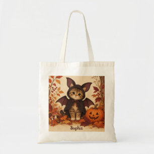 Kitten Bat Costume Halloween Personalised  Tote Bag