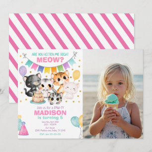 Kitten Birthday Invitation Are you kitten me Party