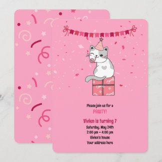 Kitten Birthday Pawty Invitation