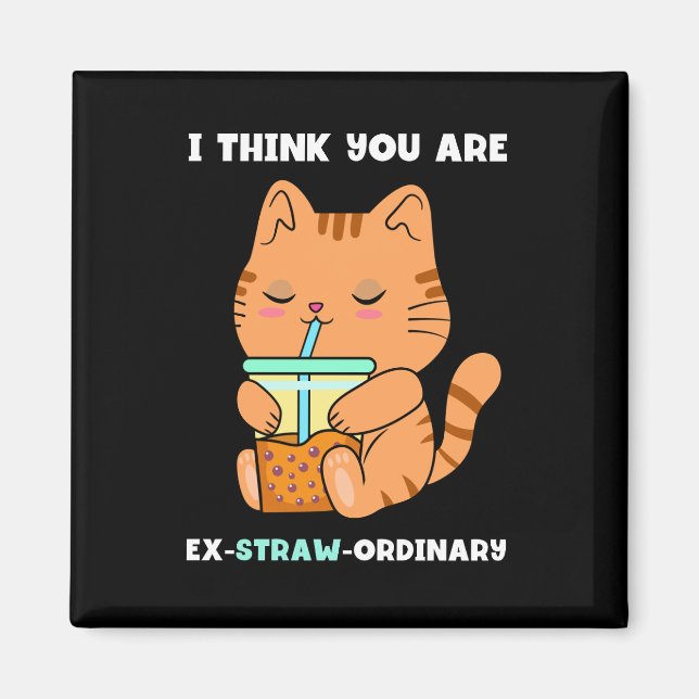 Kitten bubble tea you are extraordinary kawaii  magnet (Front)