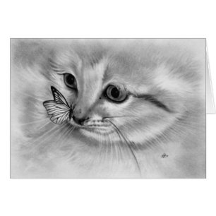 Kitten Butterfly Card