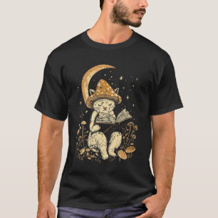 Kitten Cat Cute Cottagecore Mushroom T-Shirt
