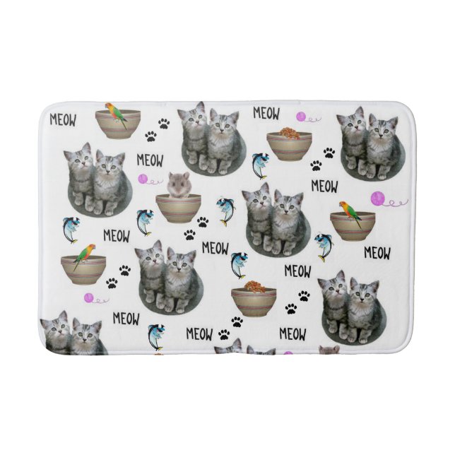 Kitten Cat Meow Bathroom Bath  Mat (Front)