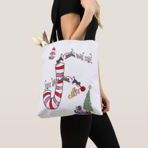 Kitten Cat Meow Mice Christmas Women's Tote Bags