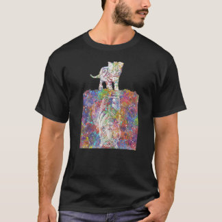 Kitten Cat Tiger Reflection Watercolour T-Shirt