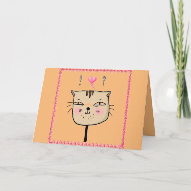 Kitten Cat Will you be my Valentine cute card (Front)