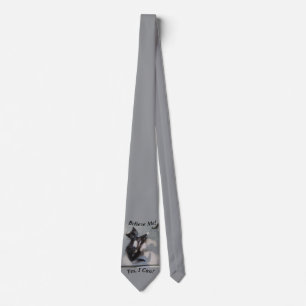 Kitten Catching Mouse Customisable Cat Photo Fun Tie