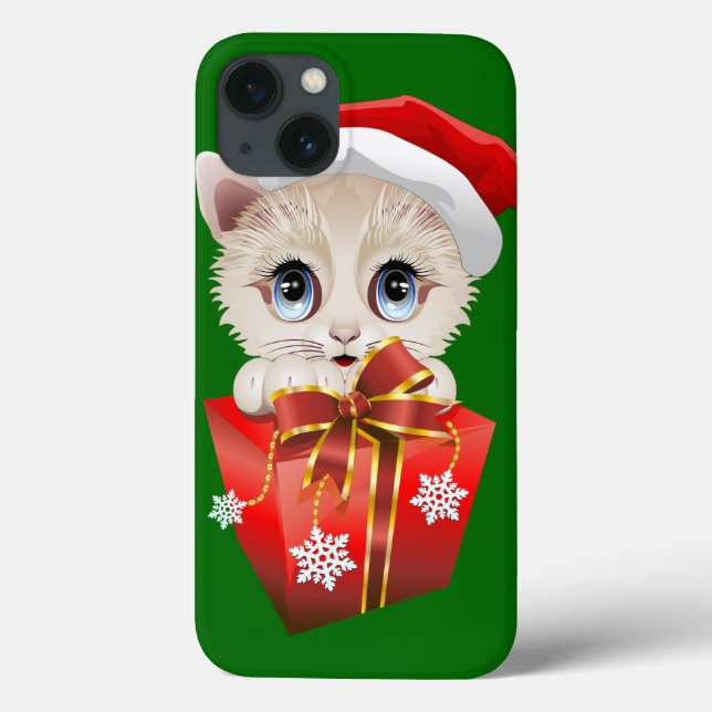 Kitten Christmas Santa with Gift iPad Case (Back)