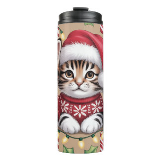 Kitten Christmas Treat Lineup Thermal Tumbler