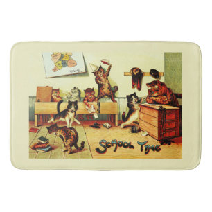 Kitten Classroom Chaos Louis Wain Bath Mat
