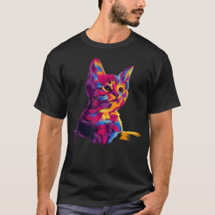 Kitten Colourful Art Gifts for Cat Lovers, Cat Dad T-Shirt