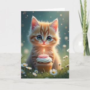 Kitten Cupcake Birthday Card