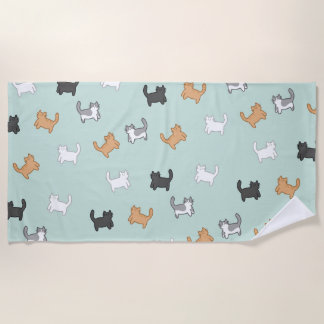 kitten design beach towel