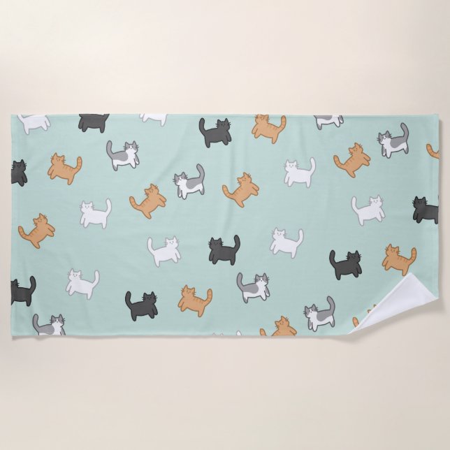 kitten design beach towel (Front)