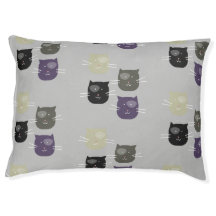 Kitten Face Pattern Any Colour Pet Bed