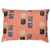 Kitten Face Pattern Any Colour Pet Bed