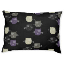 Kitten Face Pattern Any Colour Pet Bed