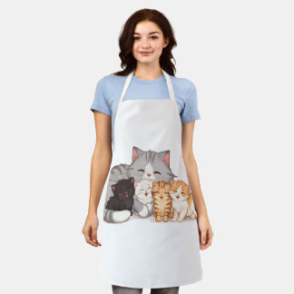 Kitten Family Cuddle Portrait Apron