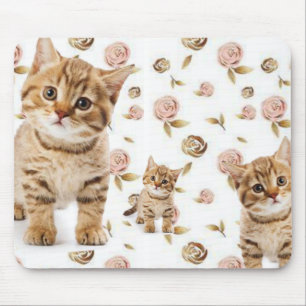 Kitten Floral Mouse Pad! Mouse Pad