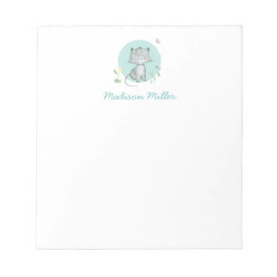 Kitten Floral Personalised Notepad