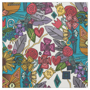 kitten garden fabric